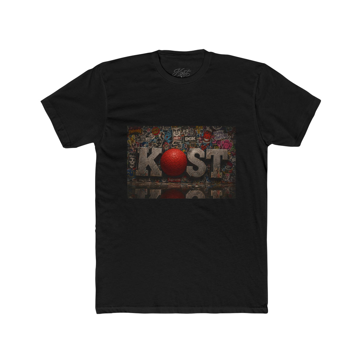 KØST Vintage Sticker Collage Tee — Red Heart Logo Graphic T‑Shirt
