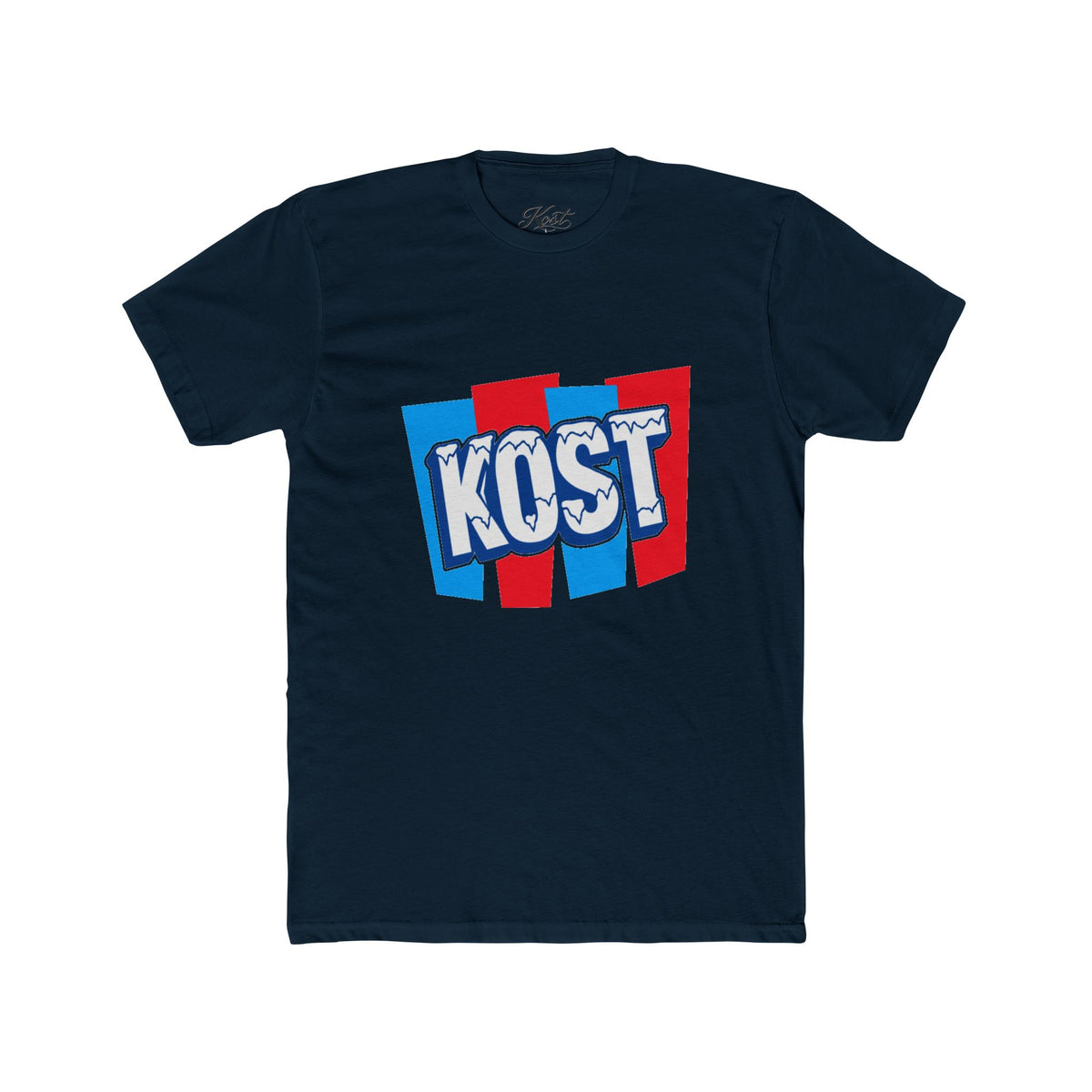 Kost Retro Logo T-Shirt — Red & Blue Graphic Crew Tee