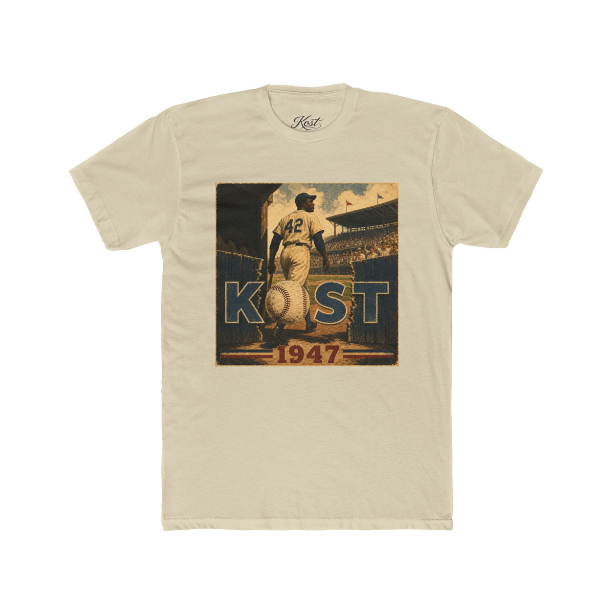 Vintage Baseball T-Shirt — 'Kost 1947' Retro Stadium Tee