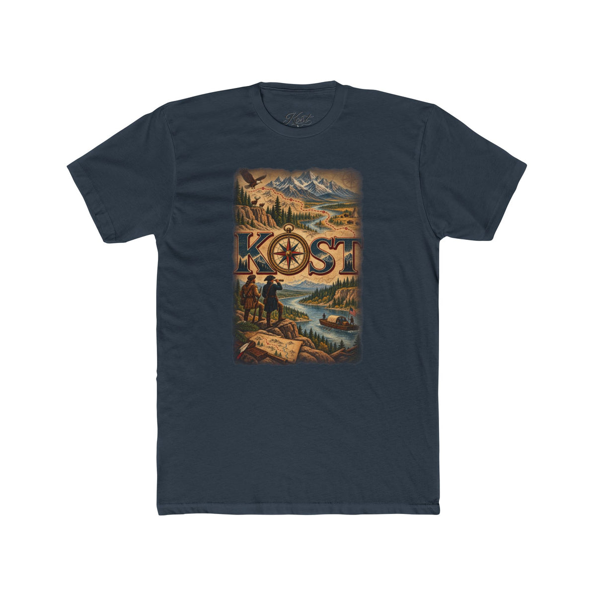 Kost Adventure Tee — Vintage Mountain River Travel Graphic T-Shirt