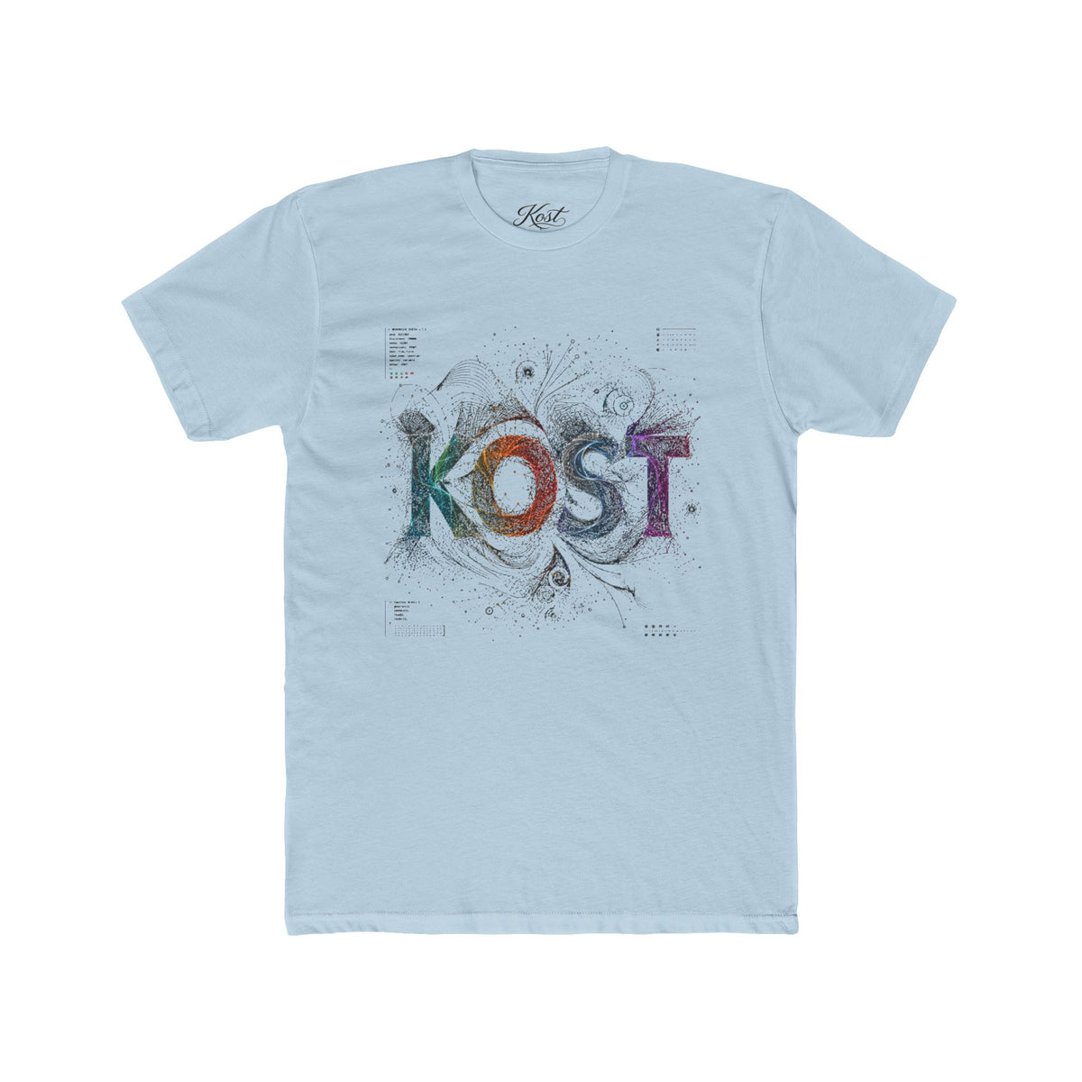 KOST Graphic Tee — Colorful Abstract Lettering Cotton T‑Shirt