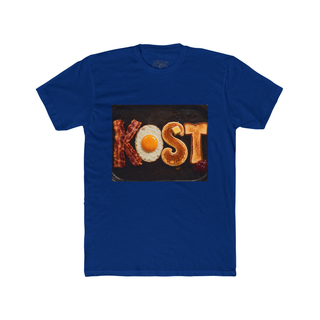 T-Shirt — 'KOST' Breakfast Letters Design (Bacon & Egg)