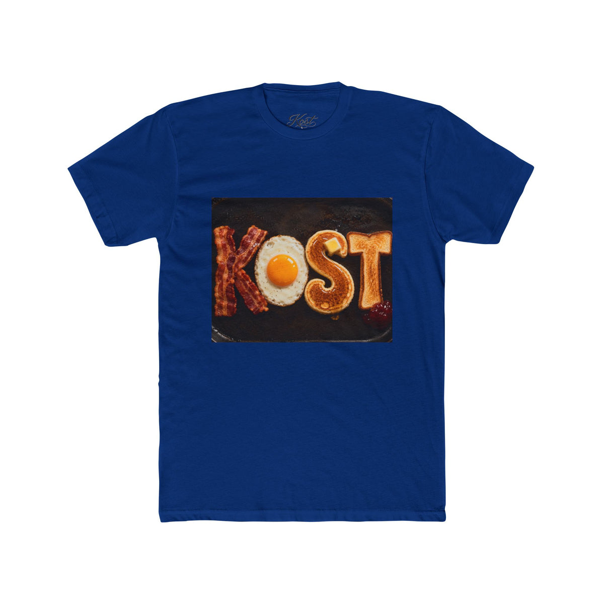T-Shirt — 'KOST' Breakfast Letters Design (Bacon & Egg)