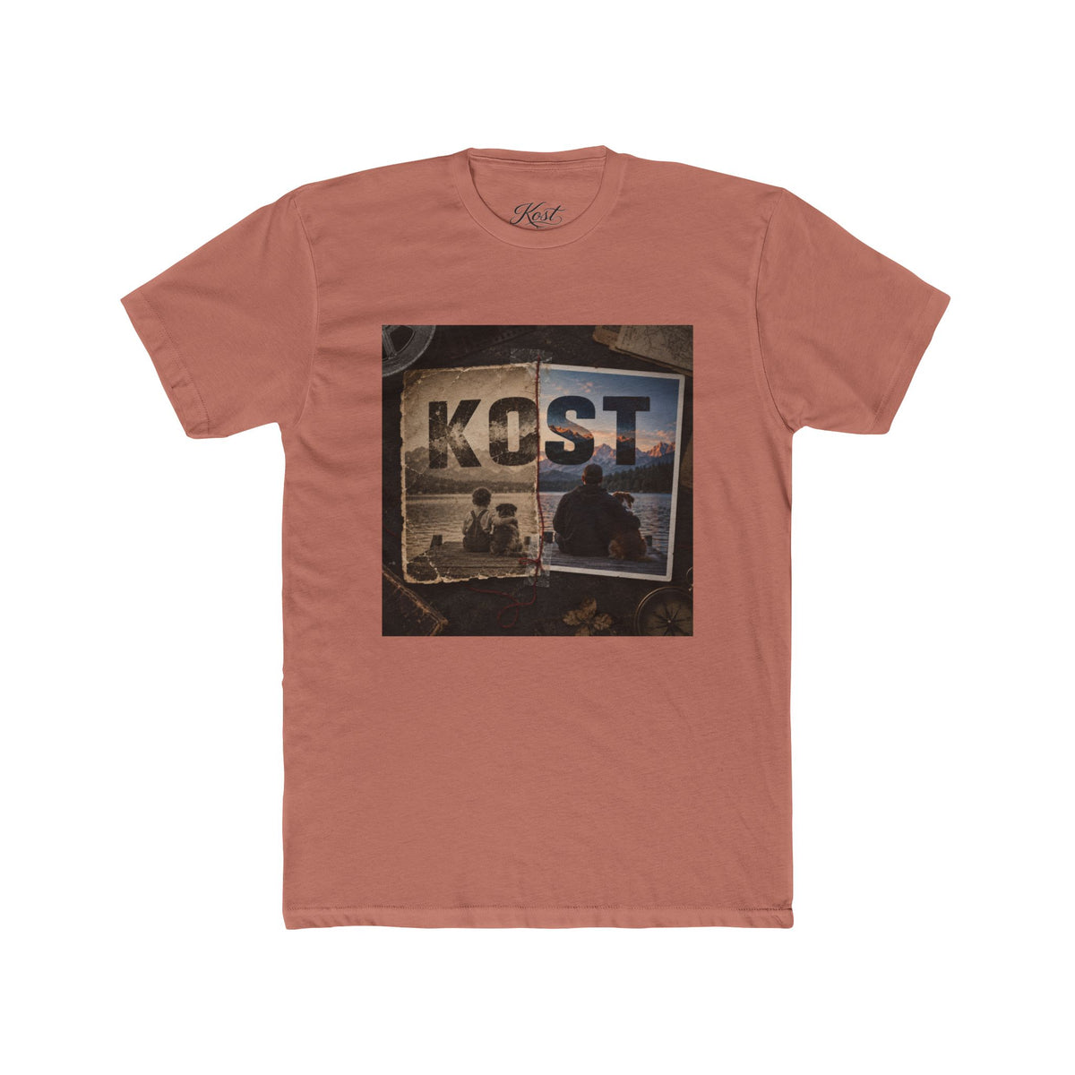 KOST Vintage Collage Tee — Retro Roadtrip Graphic T-Shirt