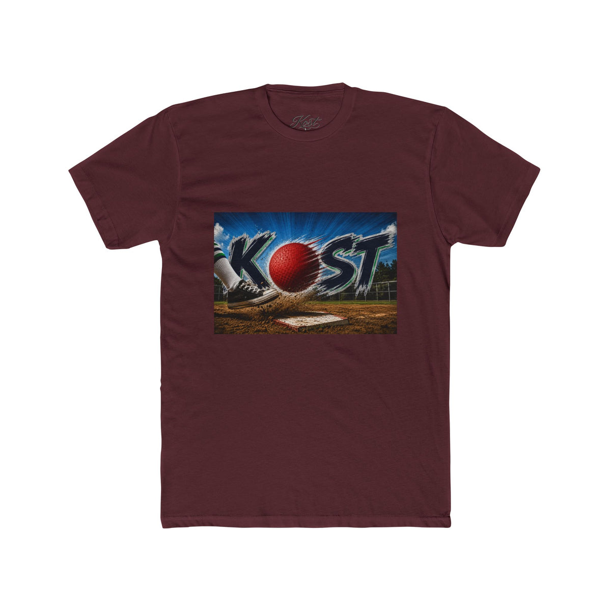 Baseball Graphic Tee — "KOST" Red Ball Field Design