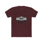 White Tee with White House Illustration and "KOST" Script – Patriotic Graphic T-Shirt