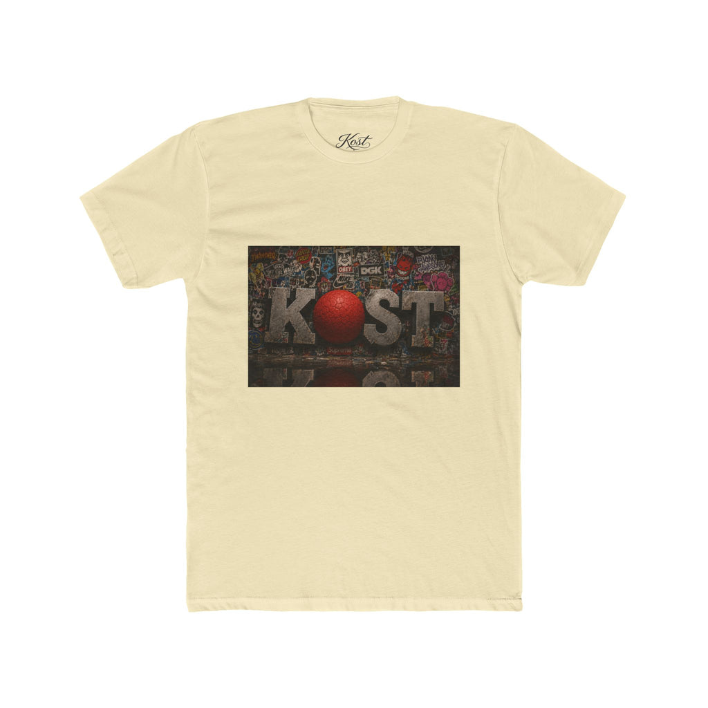 KØST Vintage Sticker Collage Tee — Red Heart Logo Graphic T‑Shirt