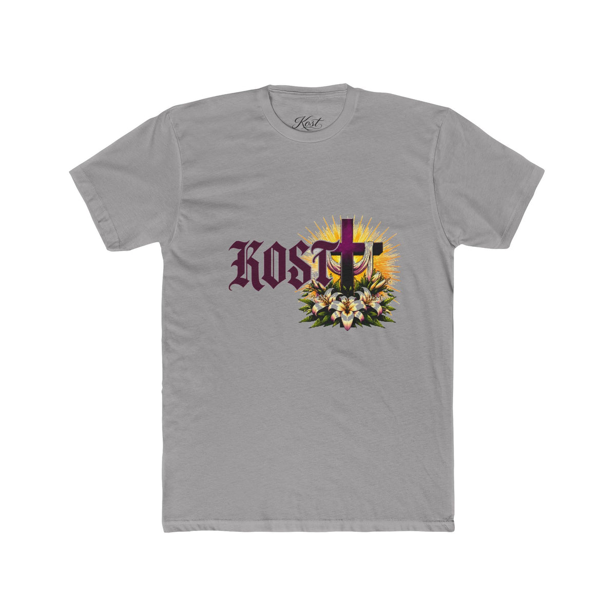 KOSTU Floral Cross Graphic T-Shirt