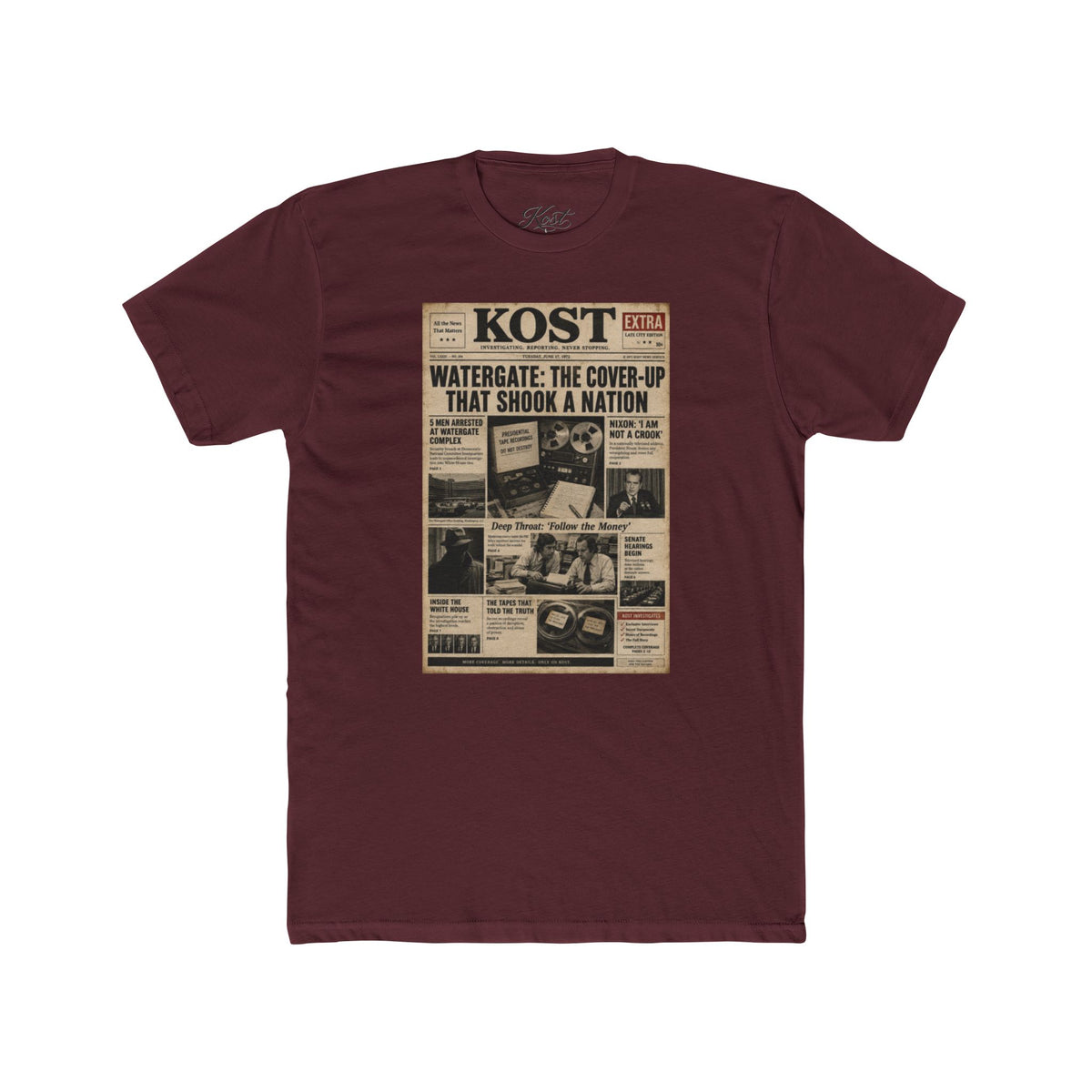 Watergate Front Page T‑Shirt — Vintage Newspaper Graphic Tee