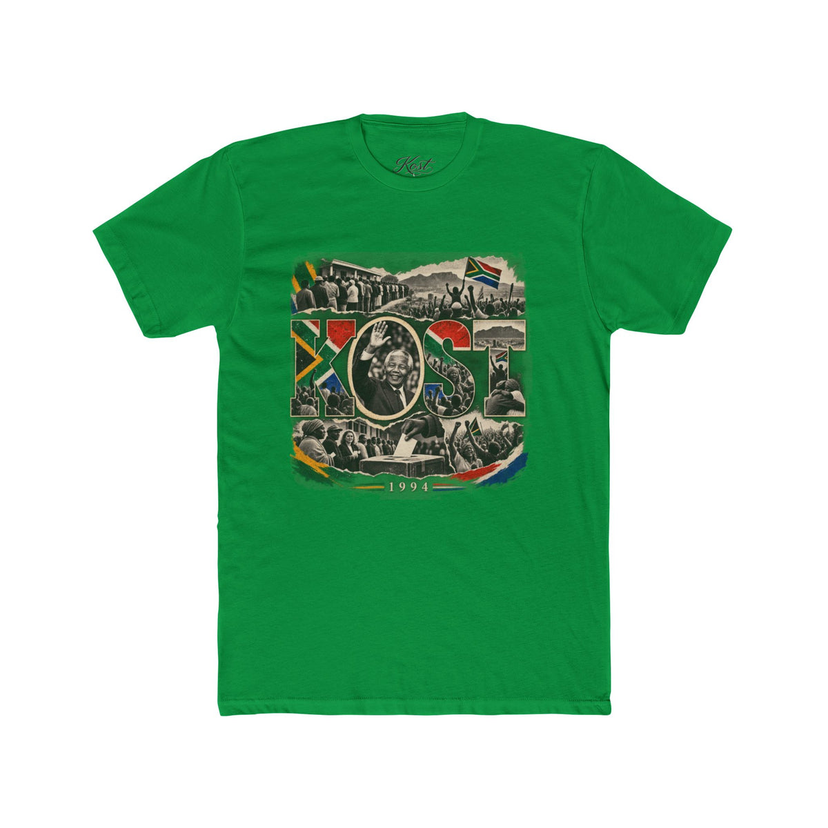 Vintage South Africa Collage Tee – Nelson Mandela & Heritage Flag Graphic
