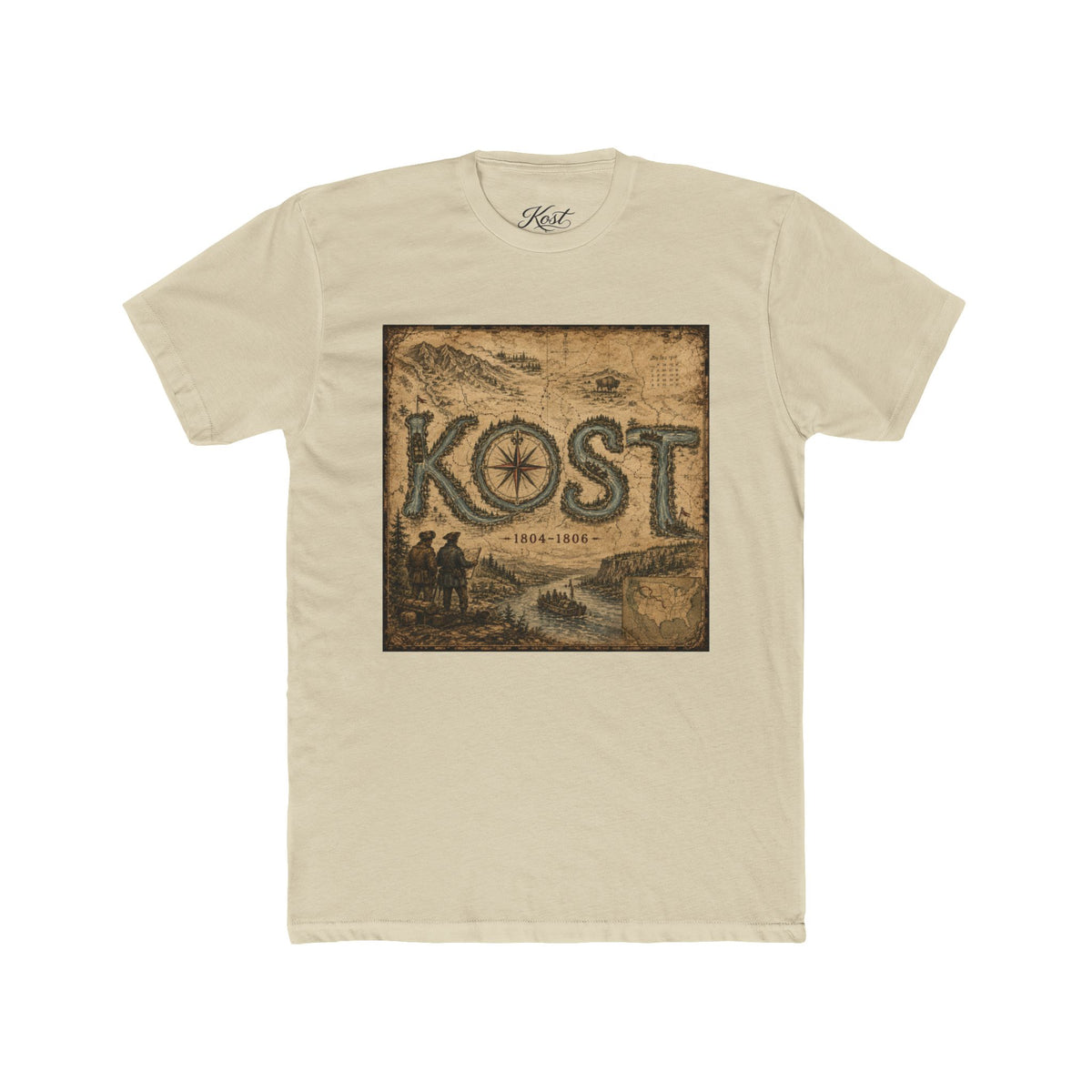 Vintage Compass 'KOST' Crew Tee - Nautical Adventure T-Shirt
