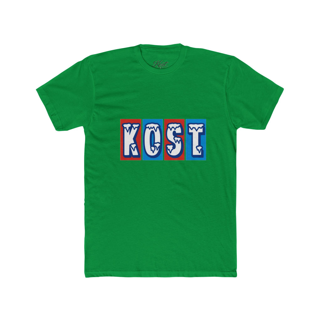 Kost Retro Block Letter Tee — Vintage Red & Blue Graphic T-Shirt
