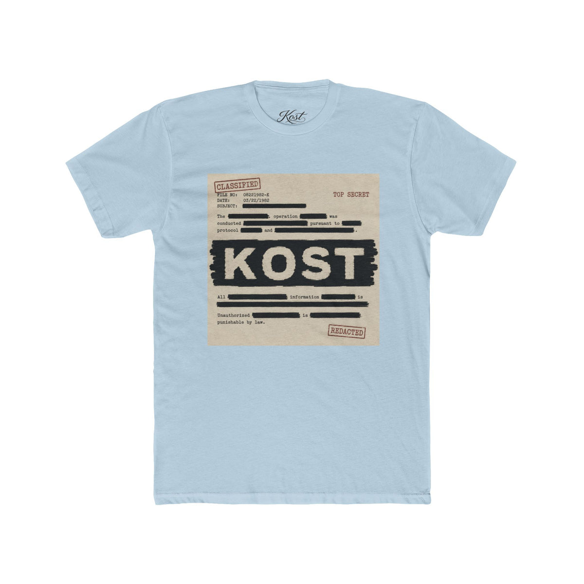 KOST Censored Records Tee — Vintage Dossier Graphic Cotton Shirt
