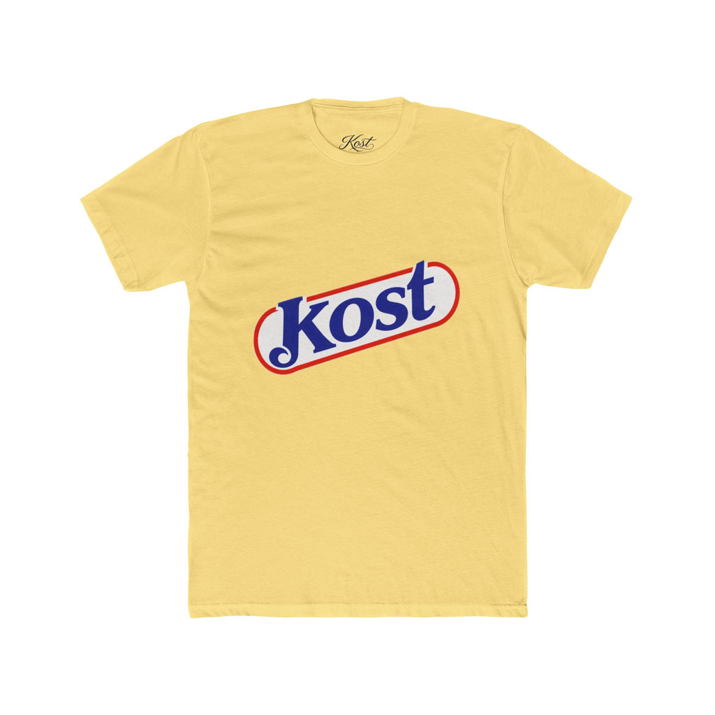 Kost Logo Tee — Retro Red & Blue Script T‑Shirt