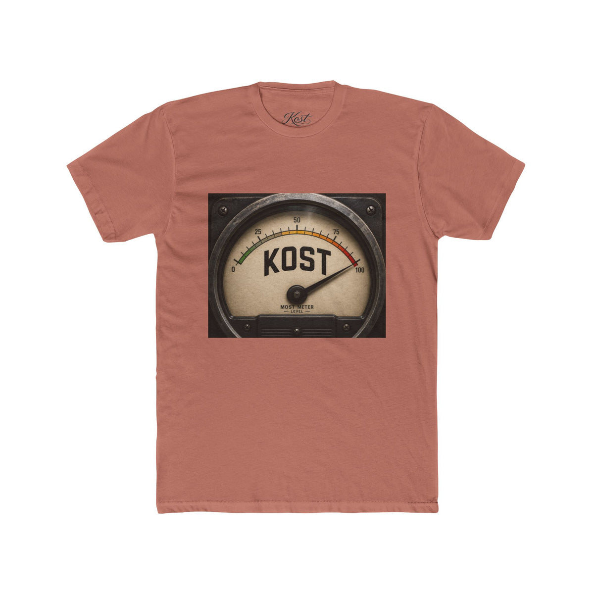 Vintage Radio Meter Tee — “KOST” Gauge Graphic Cotton T‑Shirt