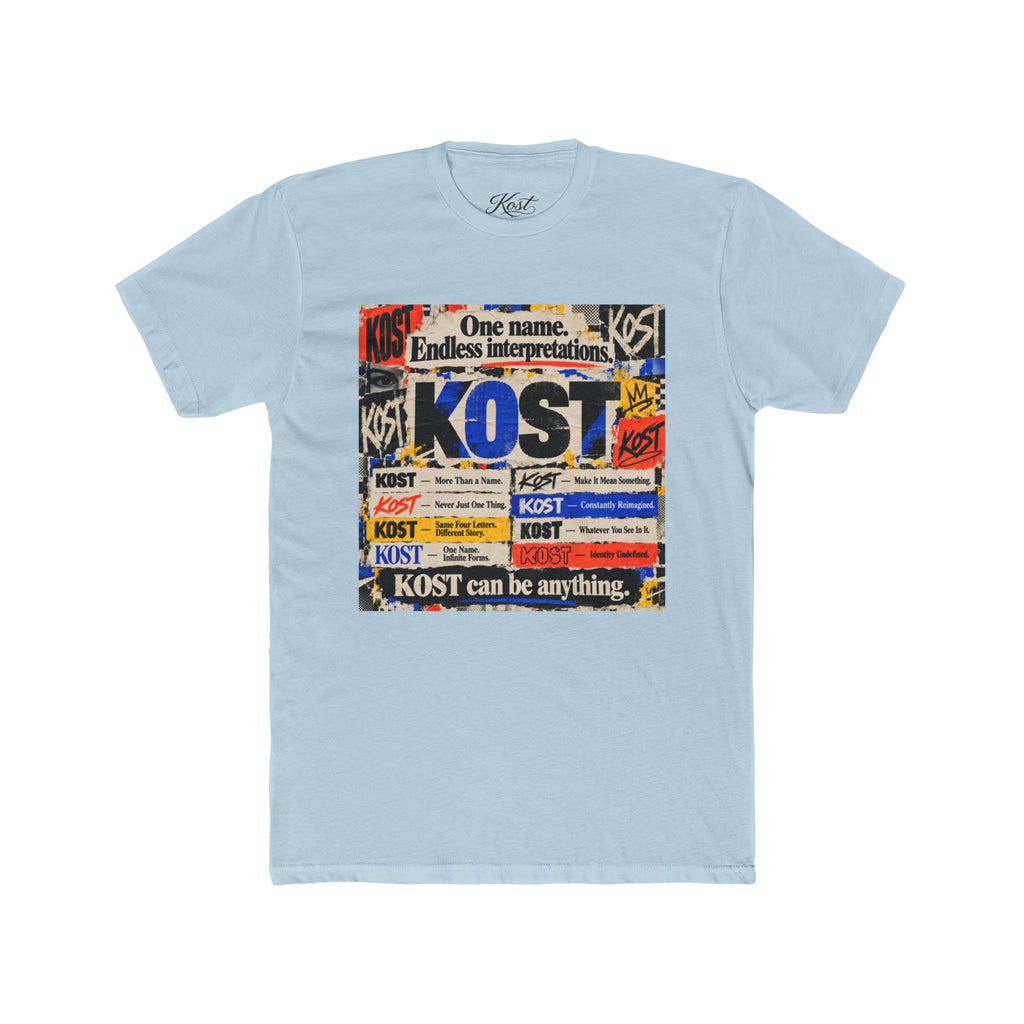 KOST Vintage Patchwork Tee — 'KOST' Collage Graphic Cotton T-Shirt
