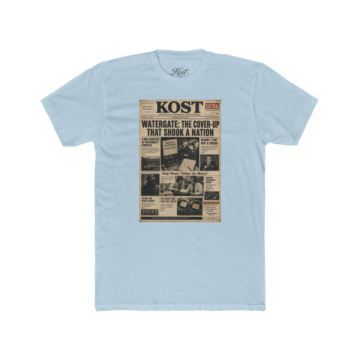 Watergate Front Page T‑Shirt — Vintage Newspaper Graphic Tee