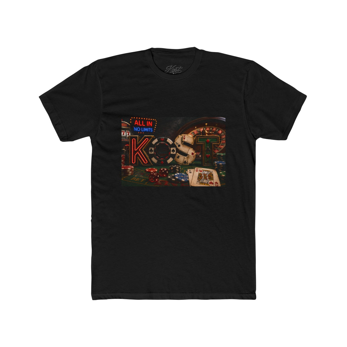 Casino Night Graphic Tee — "All In" Poker Neon Sign T-Shirt