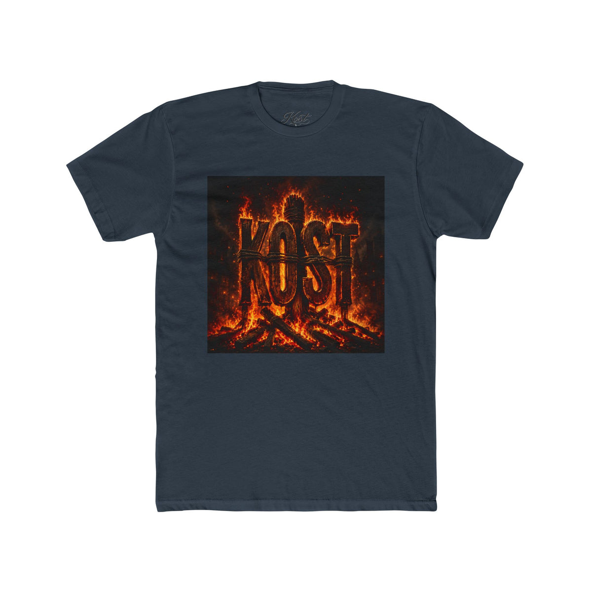Crew Tee — 'KOST' Flaming Logo Graphic T-Shirt