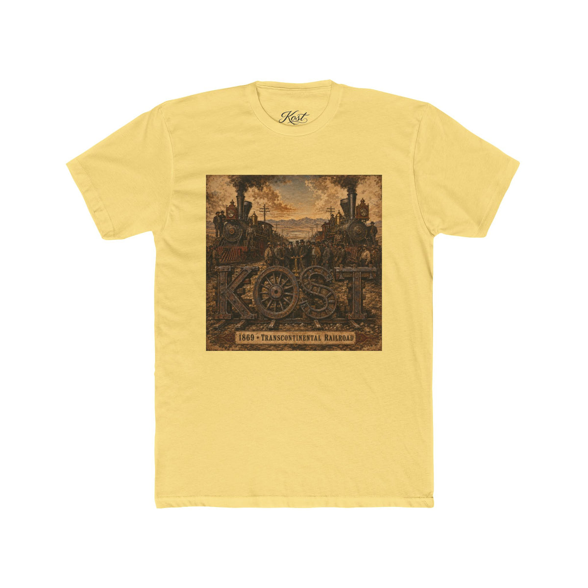 Vintage Rustic 'KOST' Graphic Tee — Industrial Steampunk Art Shirt