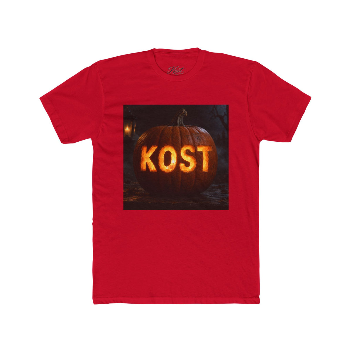 Pumpkin Carved 'KOST' Tee — Halloween Jack-O'-Lantern T-Shirt
