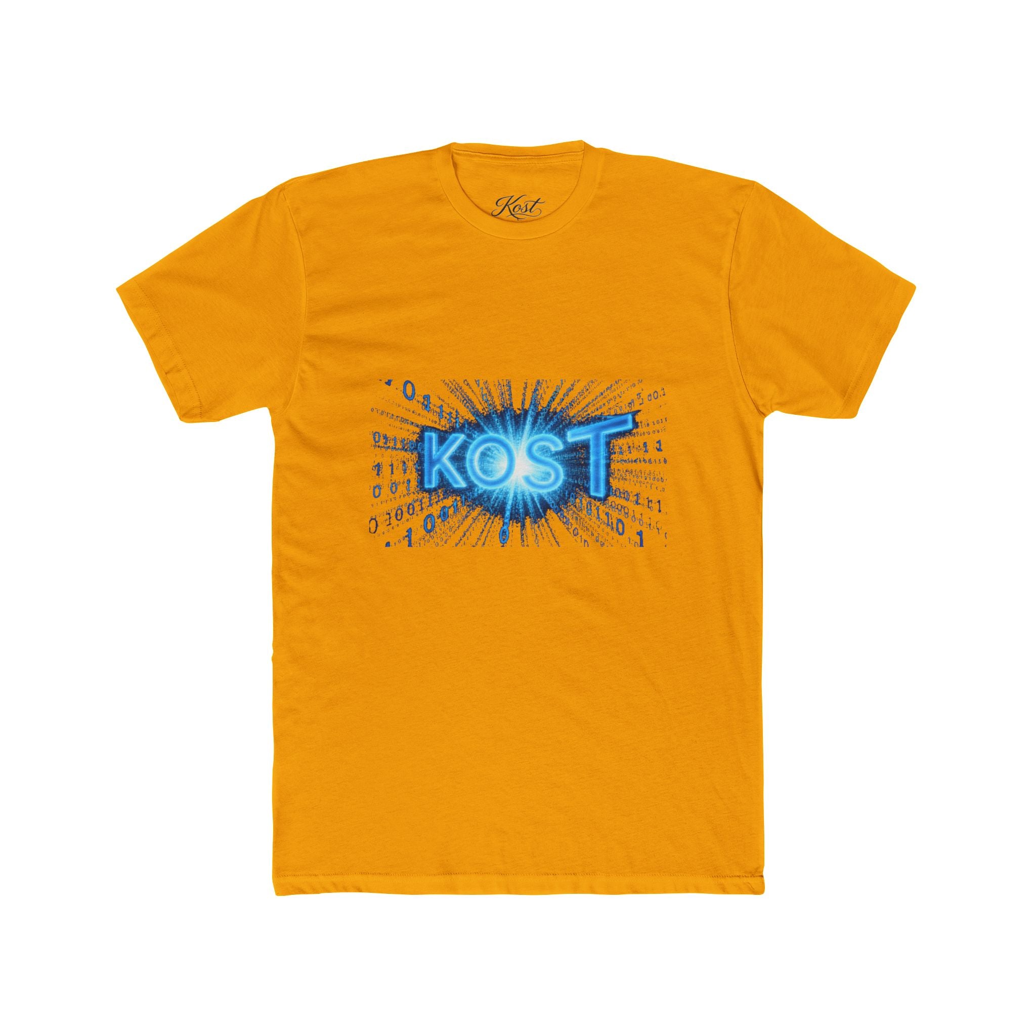 KOST Blue Burst Graphic Tee — Retro Tech Logo T-Shirt