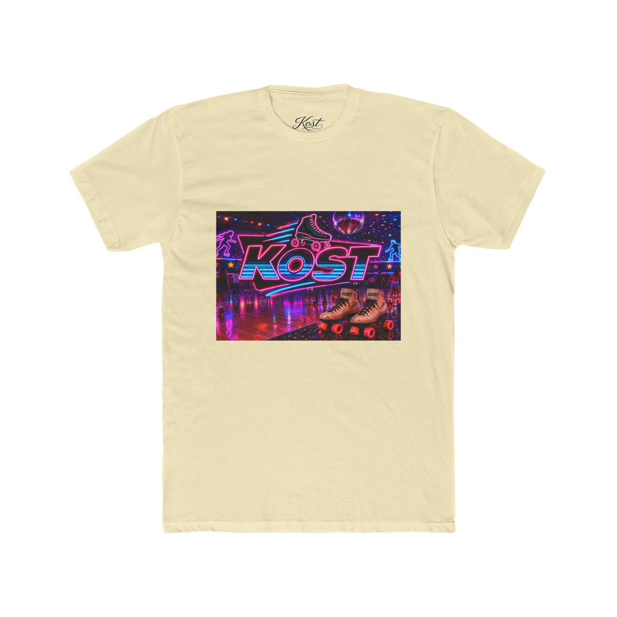 Retro Roller Disco Tee — “KOST” Neon Skate Graphic T-Shirt
