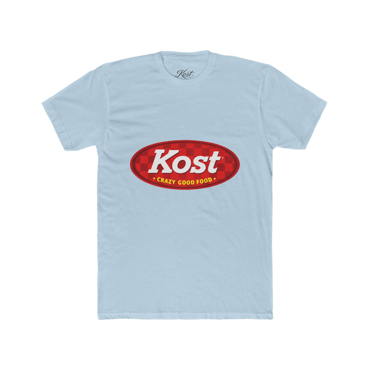 Kost Logo Tee — Vintage Red "Kost" Oval Graphic Cotton T-Shirt