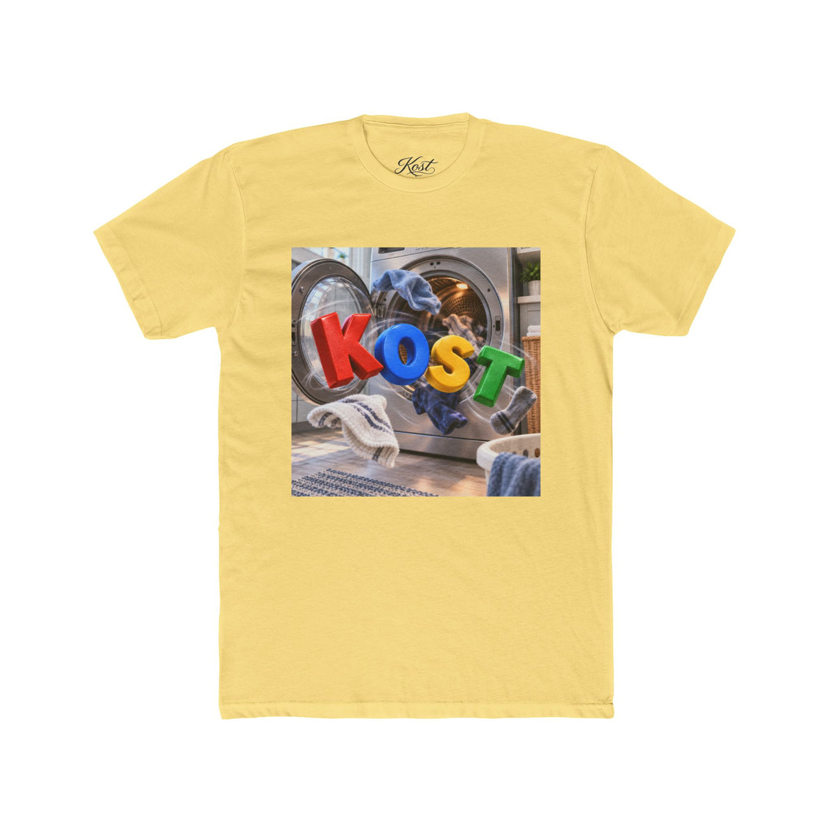 KOST Laundry Graphic Tee — Colorful Retro Washing Machine Design