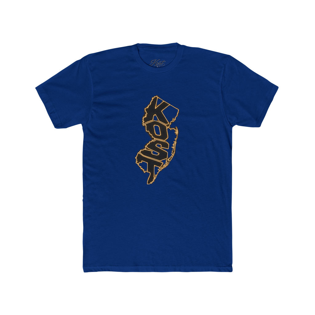 New Jersey KOSO State Outline Tee — Vintage Gold Script Jersey T-Shirt