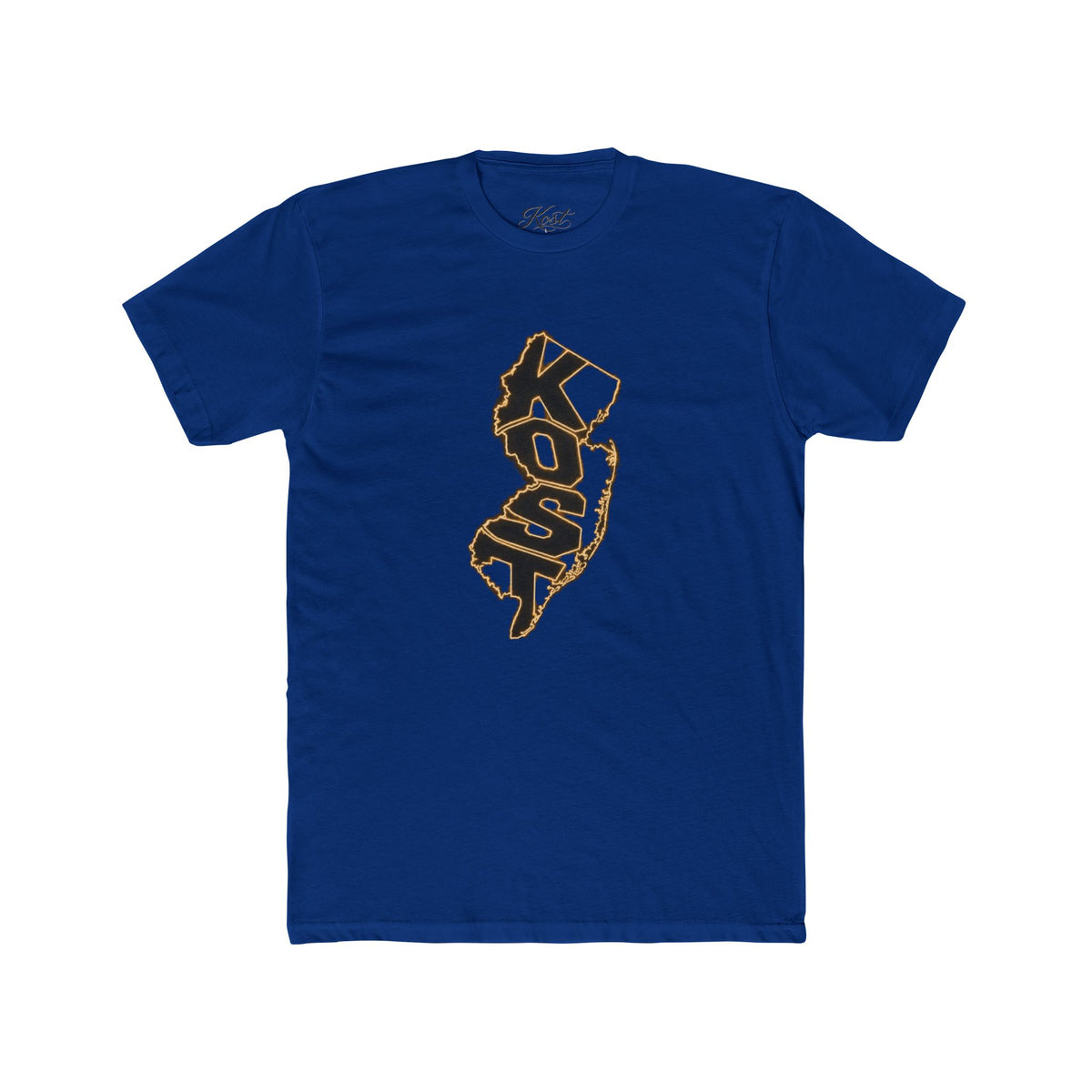 New Jersey KOSO State Outline Tee — Vintage Gold Script Jersey T-Shirt