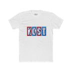 Kost Retro Block Letter Tee — Vintage Red & Blue Graphic T-Shirt