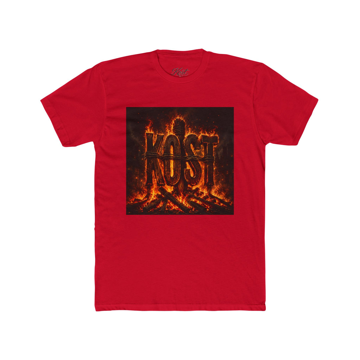 Crew Tee — 'KOST' Flaming Logo Graphic T-Shirt