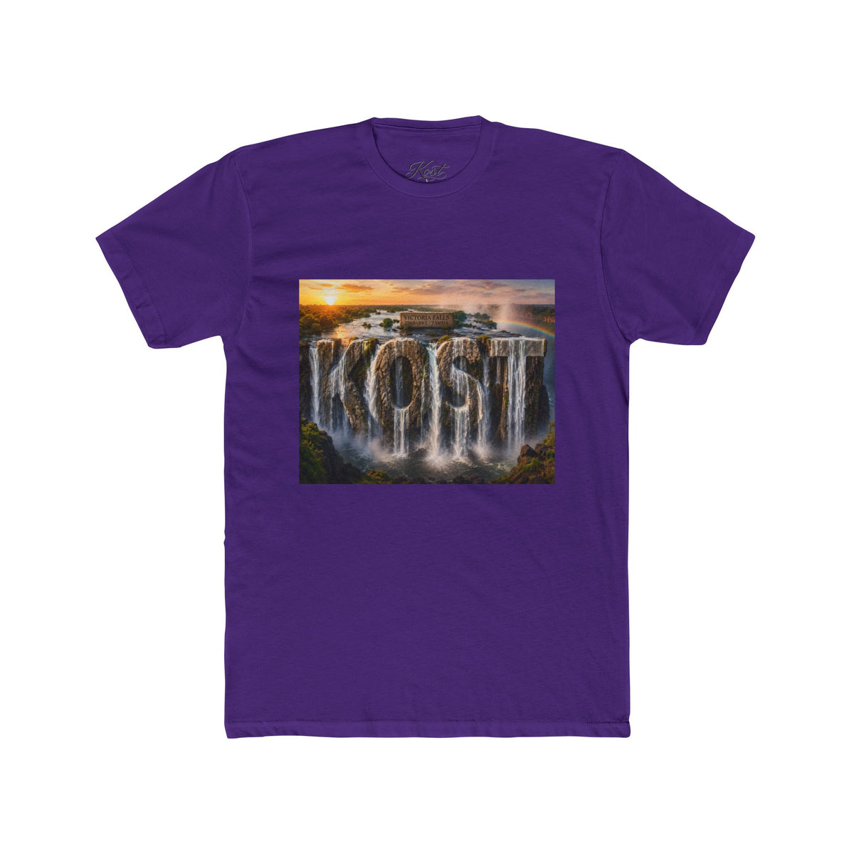 Coast Waterfall Graphic Tee — Scenic Sunset Nature T-Shirt