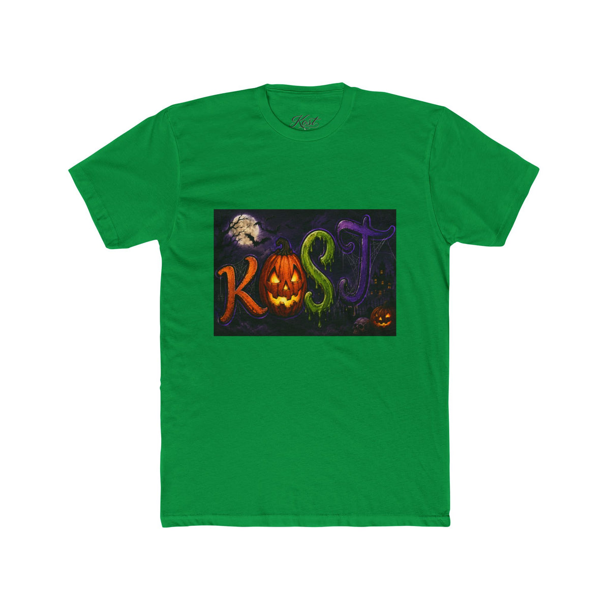 Halloween 'Kost' Graphic Tee — Spooky Pumpkin Lettering Shirt