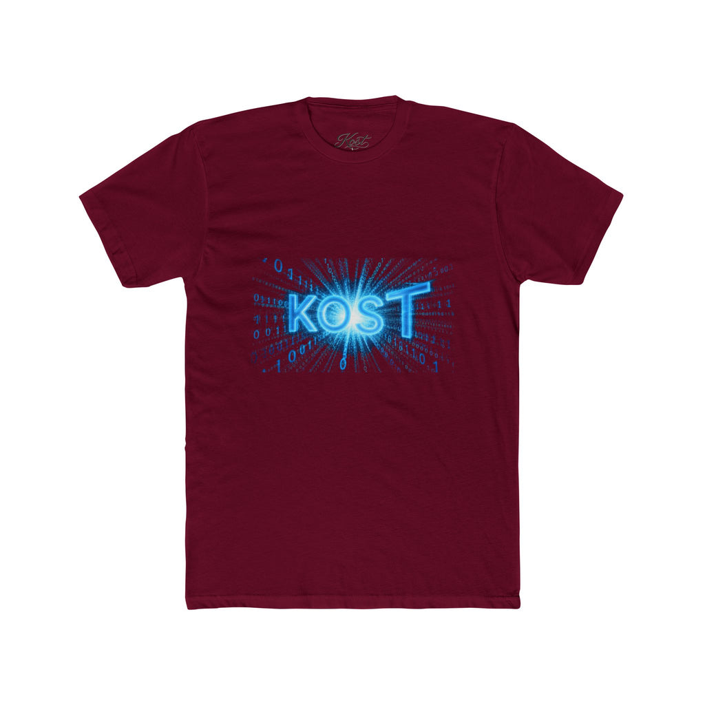 KOST Blue Burst Graphic Tee — Retro Tech Logo T-Shirt