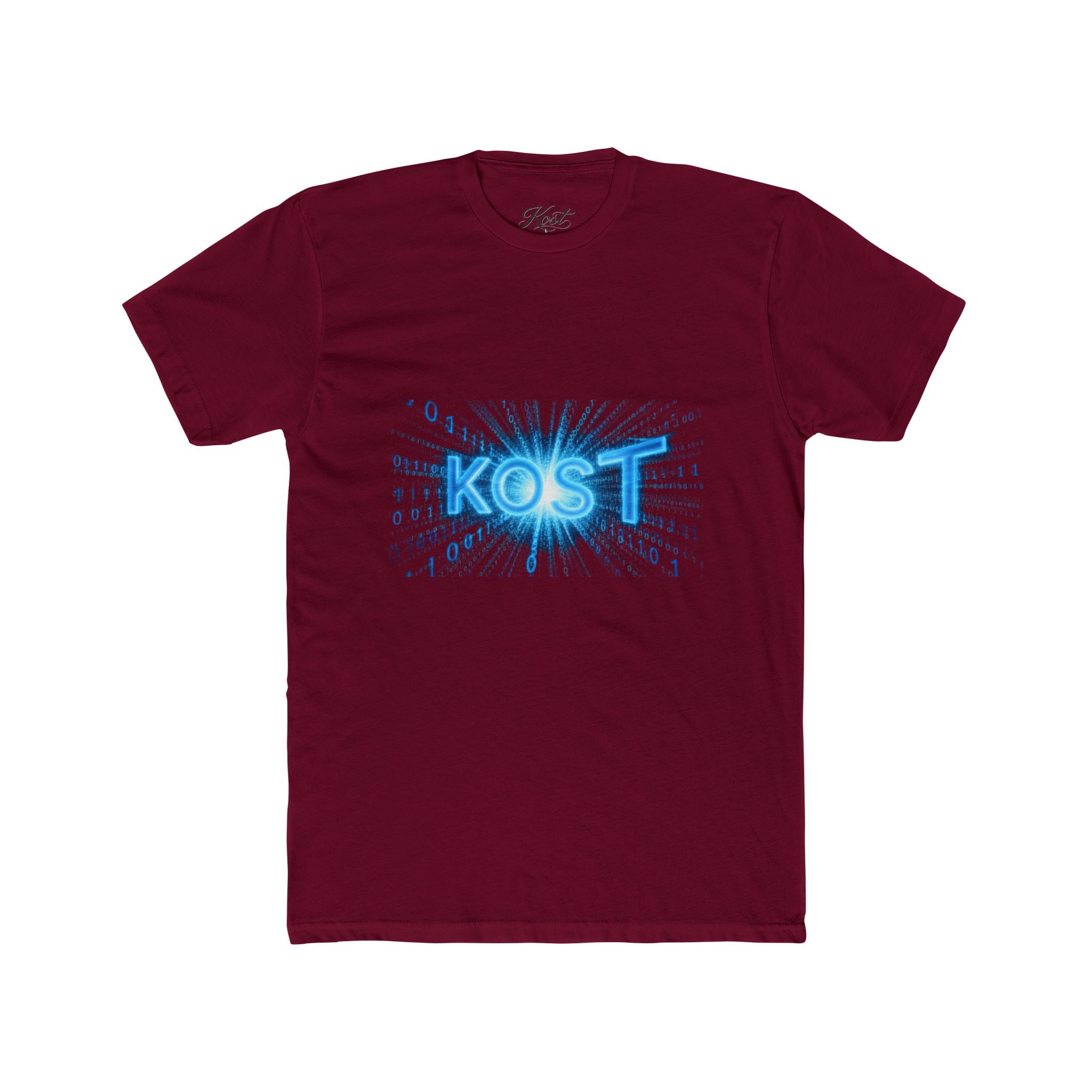 KOST Blue Burst Graphic Tee — Retro Tech Logo T-Shirt