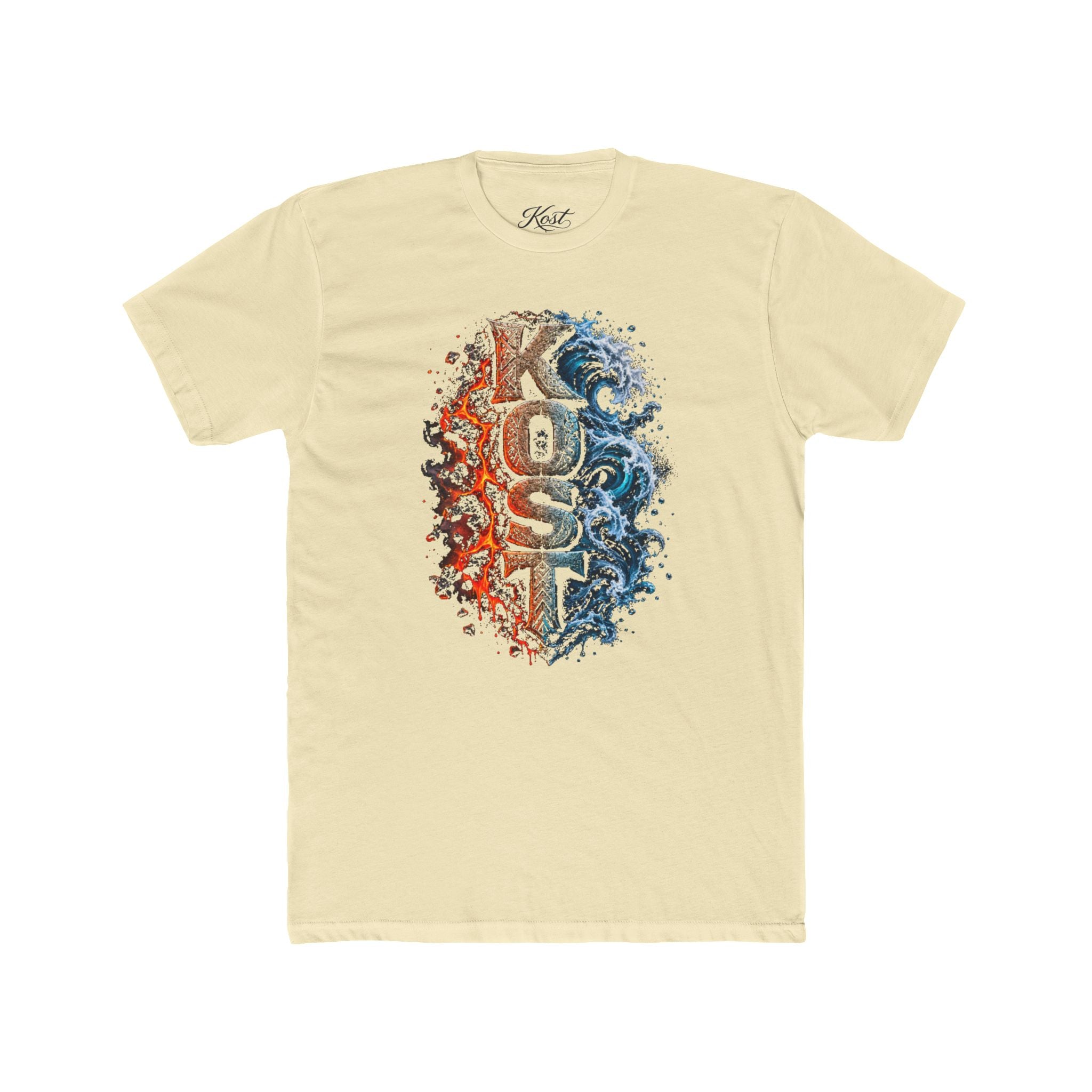Crew Tee - 'KOSU' Red & Blue Grunge Wave Graphic