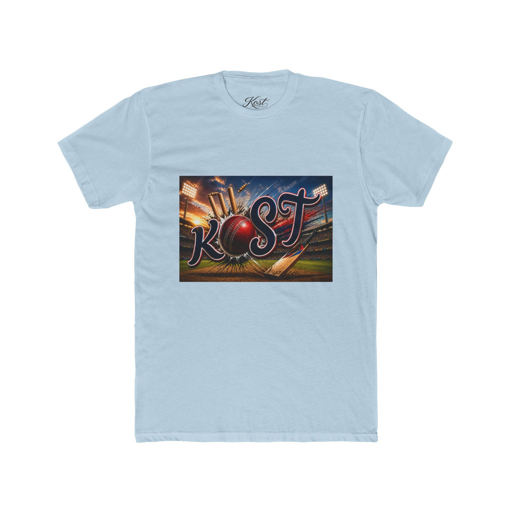 Rost Cityscape Crew Tee — Retro Neon Script Graphic T-Shirt