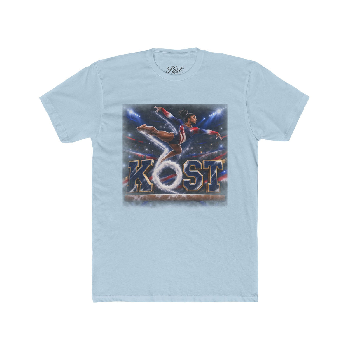 Surfing Skateboarder Graphic Tee — "KOST" Retro Skate Skatepark Shirt