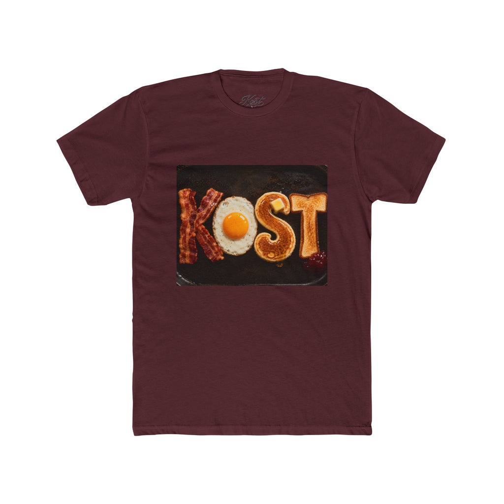 T-Shirt — 'KOST' Breakfast Letters Design (Bacon & Egg)