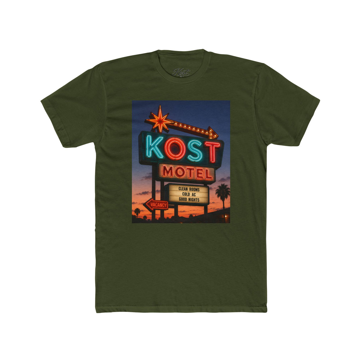 KOST Motel Retro Neon Sign Cotton T-Shirt