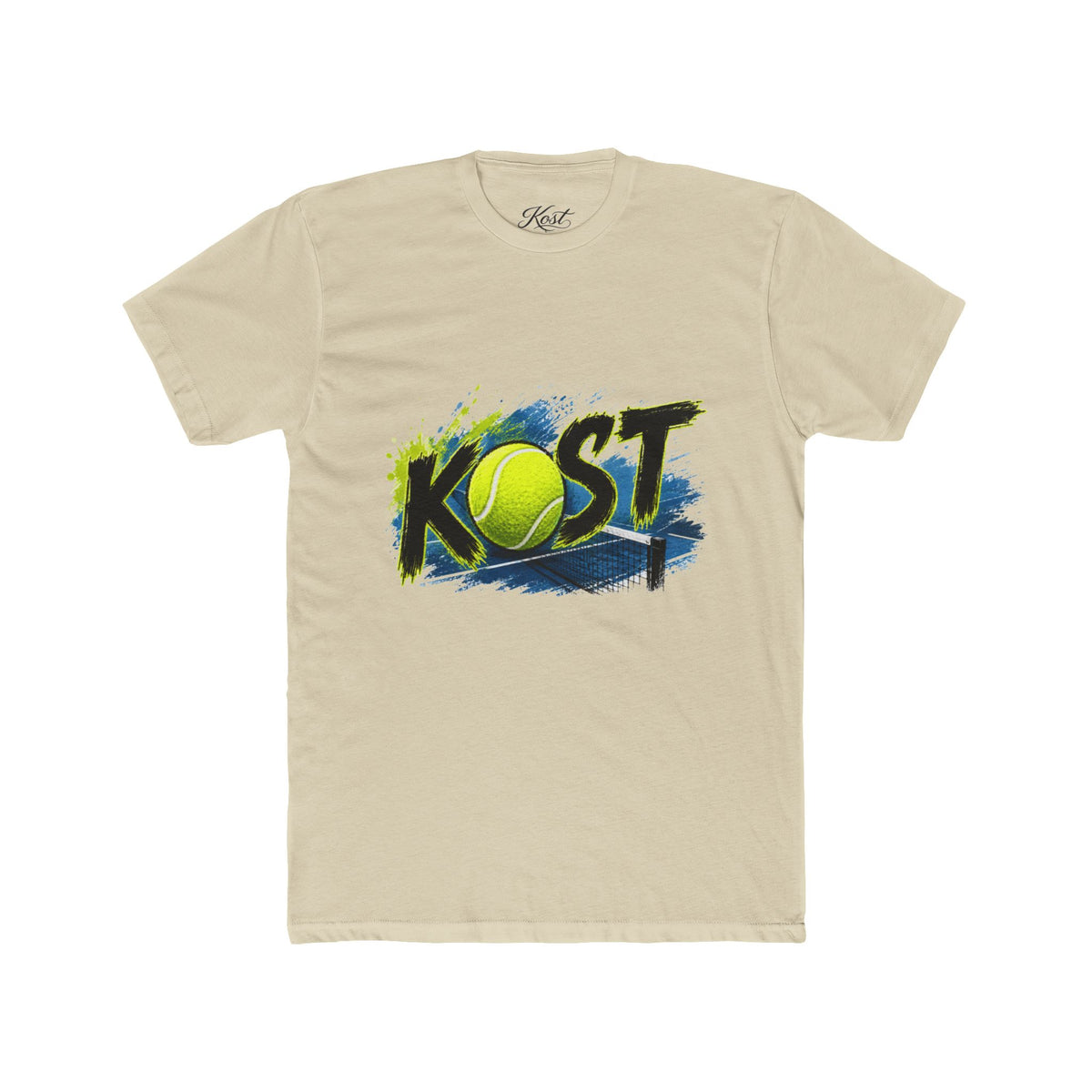 KOST Tennis Logo T‑Shirt — Vintage Brushstroke Tennis Graphic Tee