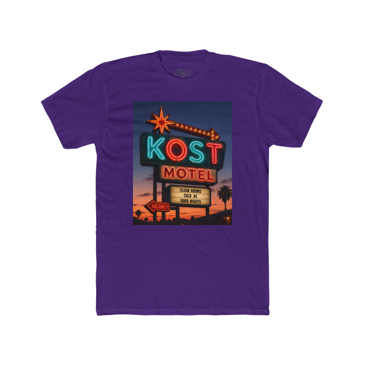 KOST Motel Retro Neon Sign Cotton T-Shirt