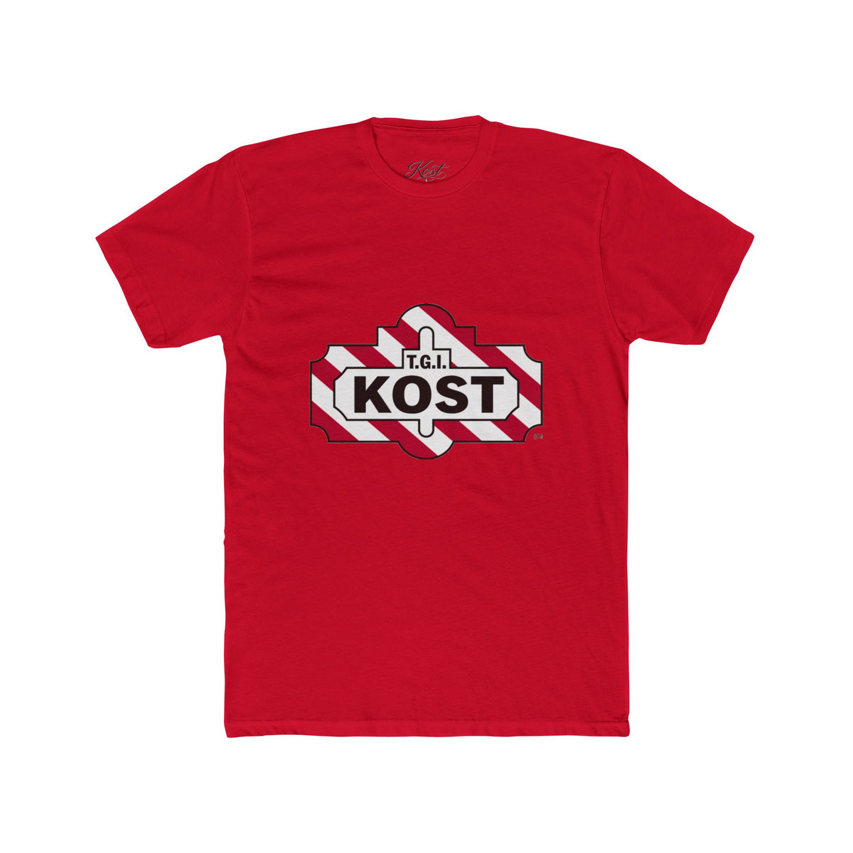 KOST Logo Tee — Retro Candy-Stripe Graphic T-Shirt