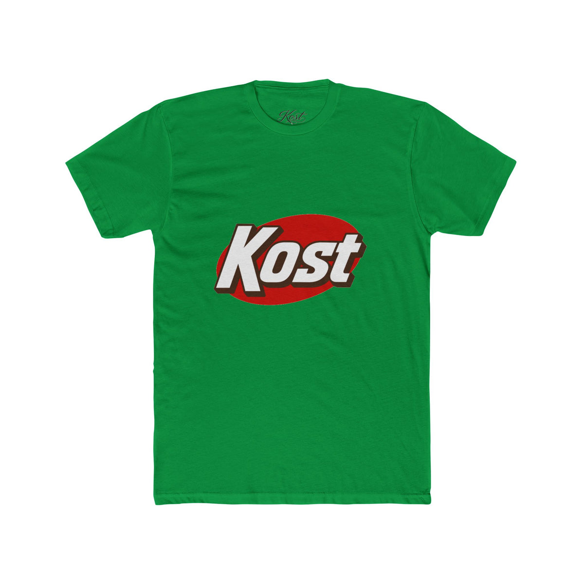Kost Logo Tee — Retro Red Oval Graphic Cotton T‑Shirt