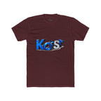 Retro 3D 'Kost' Graphic Tee - Bold Blue Logo Cotton T-Shirt