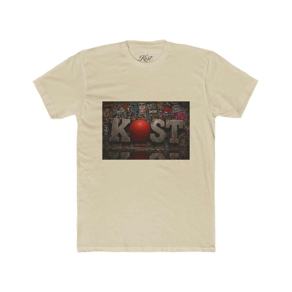 KØST Vintage Sticker Collage Tee — Red Heart Logo Graphic T‑Shirt