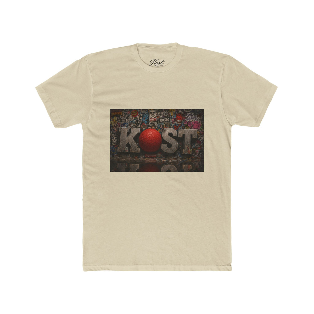 KØST Vintage Sticker Collage Tee — Red Heart Logo Graphic T‑Shirt
