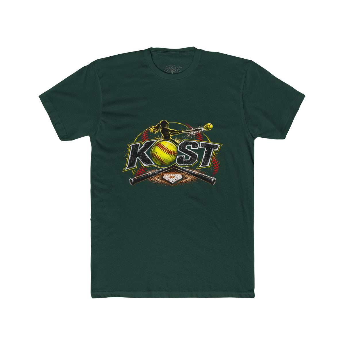 Softball Crossed Bats Tee — KOST Graphic Cotton Crew Shirt